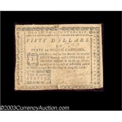 North Carolina August 8, 1778 $50 Choice Very Fine.