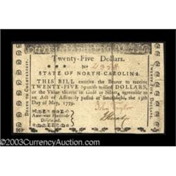 North Carolina May 15, 1779 $25 Extremely Fine.
