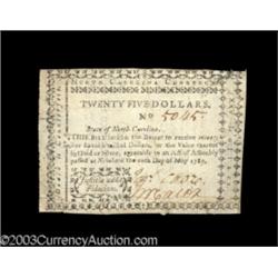 North Carolina May 10, 1780 $25 Extremely Fine.