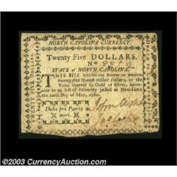 North Carolina May 10, 1780 $25 Very Fine.