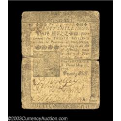 Pennsylvania May 20, 1758 20s Choice Fine.