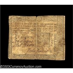 Pennsylvania May 1, 1760 5s Very Fine.