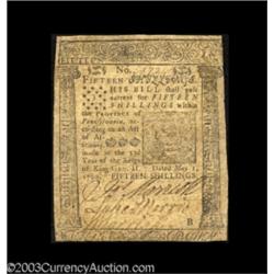 Pennsylvania May 1 1760 15s Choice Very Fine.