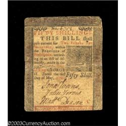 Pennsylvania May 1, 1760 50s Very Fine.