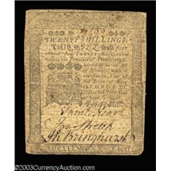 Pennsylvania June 18, 1764 20s Choice Very Fine.