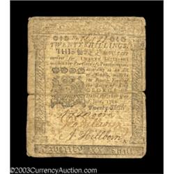 Pennsylvania June 18, 1764 20s About Very Fine.
