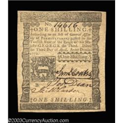 Pennsyvania April 3, 1772 1s Very Choice New.