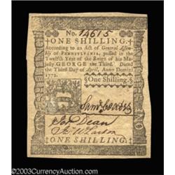 Pennsyvania April 3, 1772 1s Very Choice New.