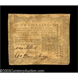 Pennsylvania April 3, 1772 2s Fine-Very Fine.