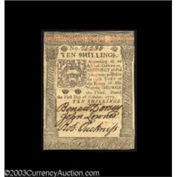 Pennsylvania October 1, 1773 10s New.