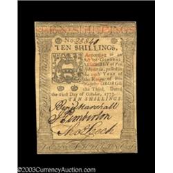 Pennsylvania October 1, 1773 10s Choice About New.