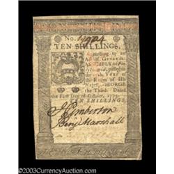 Pennsylvania October 1, 1773 10s Extremely Fine.