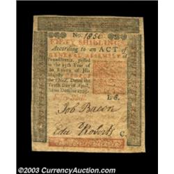 Pennsylvania April 10, 1775 50s Extremely Fine.