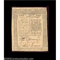 Pennsylvania December 8, 1775 40s Choice Extremely Fine.
