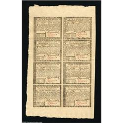 Rhode Island July 2, 1780 Half Sheet of Eight Gem New.