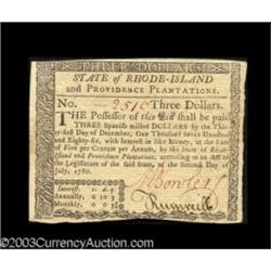 Rhode Island July 2, 1780 $3 Choice About New.