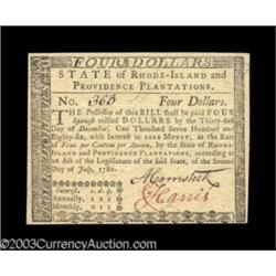 Rhode Island July 2, 1780 $4 Gem New.