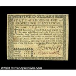 Rhode Island July 2, 1780 $5 New.
