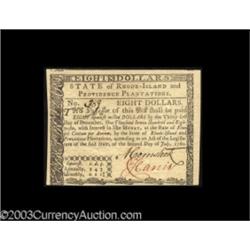 Rhode Island July 2, 1780 $8 Gem New.