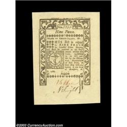 Rhode Island May, 1786 9d Superb Gem New.