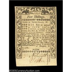 Rhode Island May 1786 5s New.