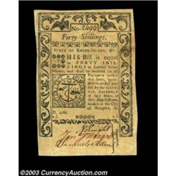 Rhode Island May 1786 40s About New.
