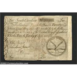 South Carolina June 1, 1775 L20 Very Fine.