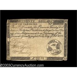 South Carolina February 14, 1777 $20 Very Fine-Extremely Fine.