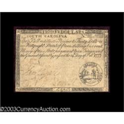 South Carolina February 14, 1777 $30 Very Fine.