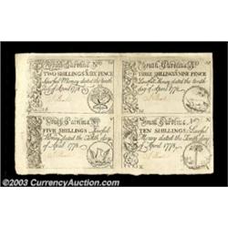 South Carolina April 10, 1778 Block of Four.