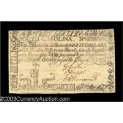 South Carolina February 8, 1779 $90 Extremely Fine.