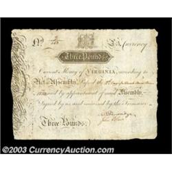 Virginia March 4, 1773 L3 Extremely Fine.