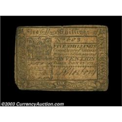 Virginia July 17, 1775 5s Very Fine.