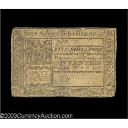 Virginia May 6, 1776 5s Very Fine.