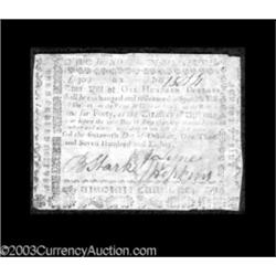 Virginia October 16, 1780 $100 Very Fine.