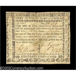 Virginia March 1, 1781 $500 Very Fine.