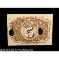 5¢ Second Issue Fiber Paper Experimental Gem New.