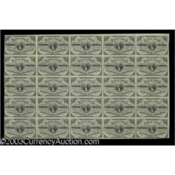 Fr. 1226 3¢ Third Issue Uncut Sheet of 25 About New.