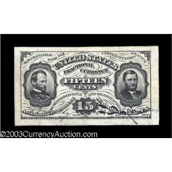 Fr. 1272SP 15¢ Third Issue Face and Back Pair About New.