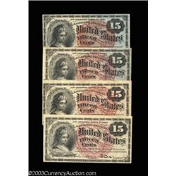 Four 15c Fourth Issue Notes.
