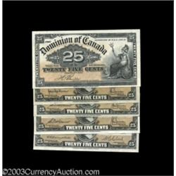 Five Canadian Shinplasters.