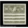 Image 2 : Four Consecutive BC-25b $20 1937 Choice Crisp Uncirculated.