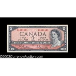 BC-38b $2 1954 Solid Serial Number Choice Crisp Uncirculated.