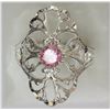 Image 1 : #2-STERLING SILVER PINK CUBIC ZIRCONIA RING