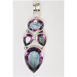 #3-STERLING SILVER MYSTIC TOPAZ PENDANT (9.2G)