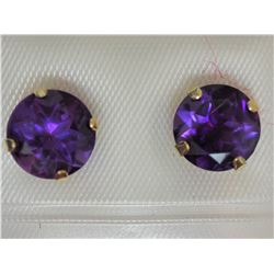 #5-10KT YELLOW GOLD AMETHYST (3CT) EARRINGS