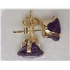 Image 2 : #5-10KT YELLOW GOLD AMETHYST (3CT) EARRINGS