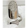 Image 1 : #6-STERLING SILVER CUBIC ZIRCONIA NAIL RING