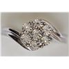 Image 1 : #10-STERLING SILVER 7 DIAMOND RING