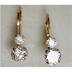 #11-10KT YELLOW GOLD CUBIC ZIRCONIA EARRINGS